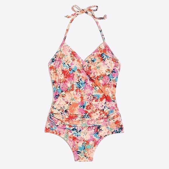 J. Crew Other - J Crew Faux Wrap Floral One Piece Swimsuit